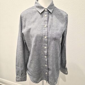 Banana Republic Quinn Boy Fit Linen Blend Button down Shirt- Womens Small
